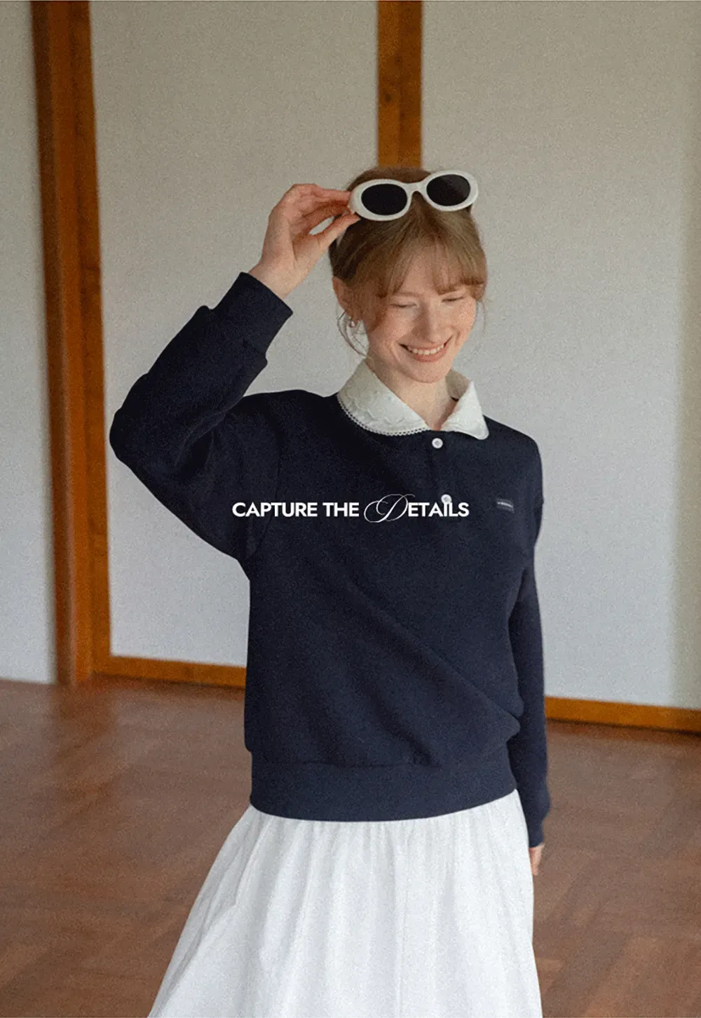 Contrast Collar Long Sleeve Polo Sweater