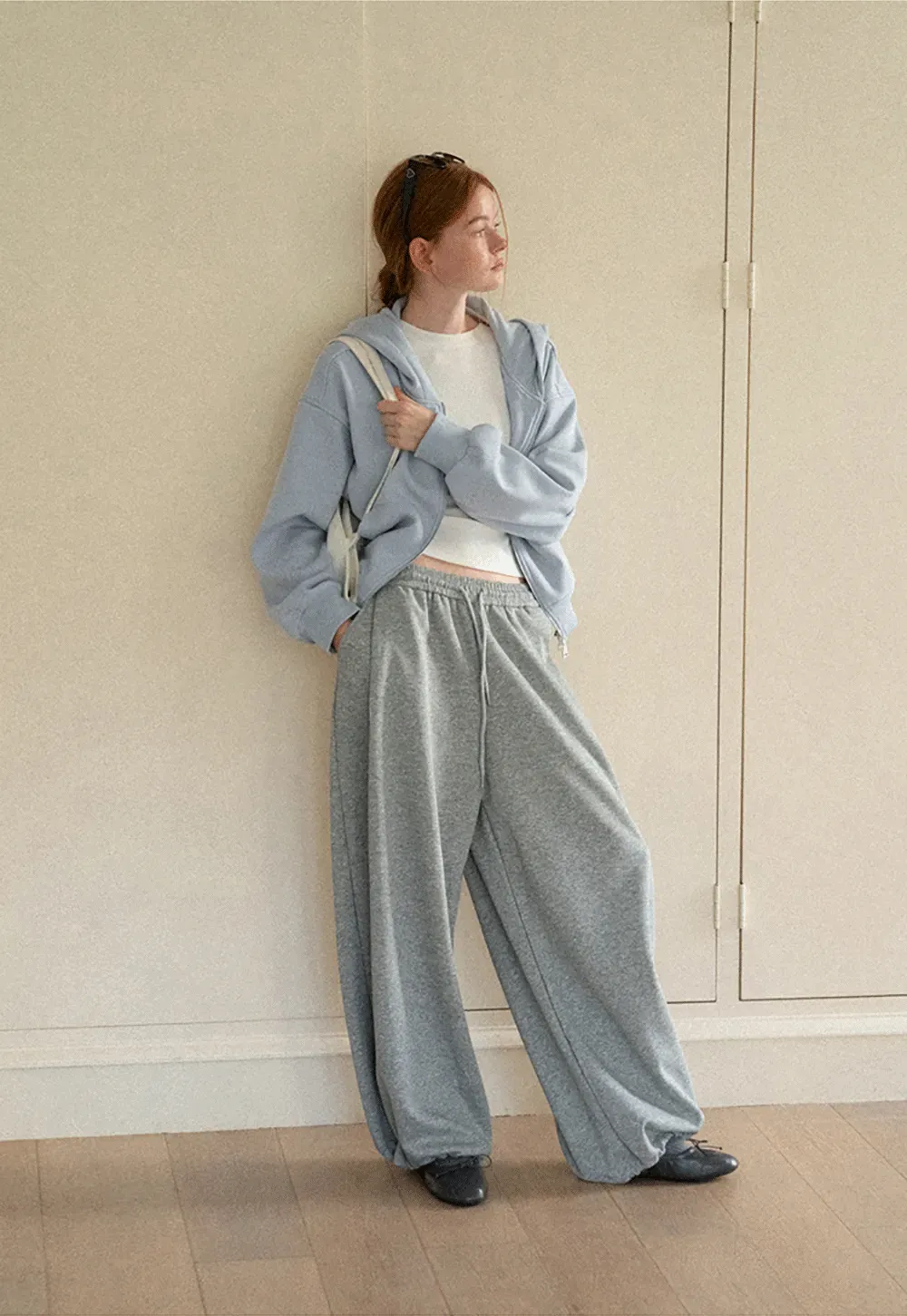 Oversized Cropped Hooded Sweatshirt
