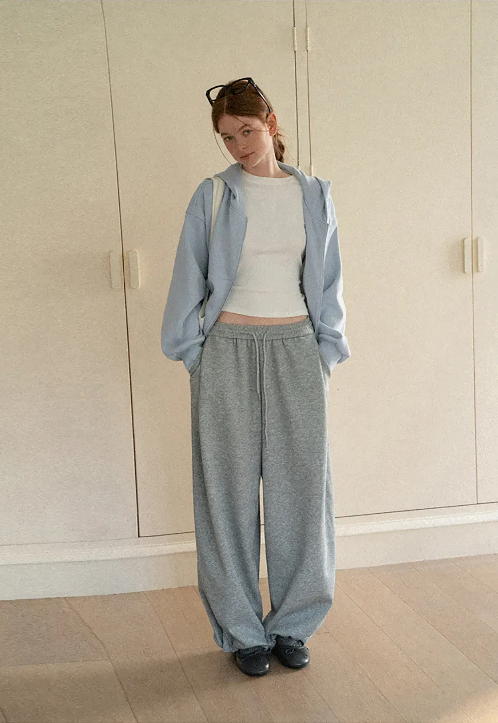 Oversized Cropped Hooded Sweatshirt