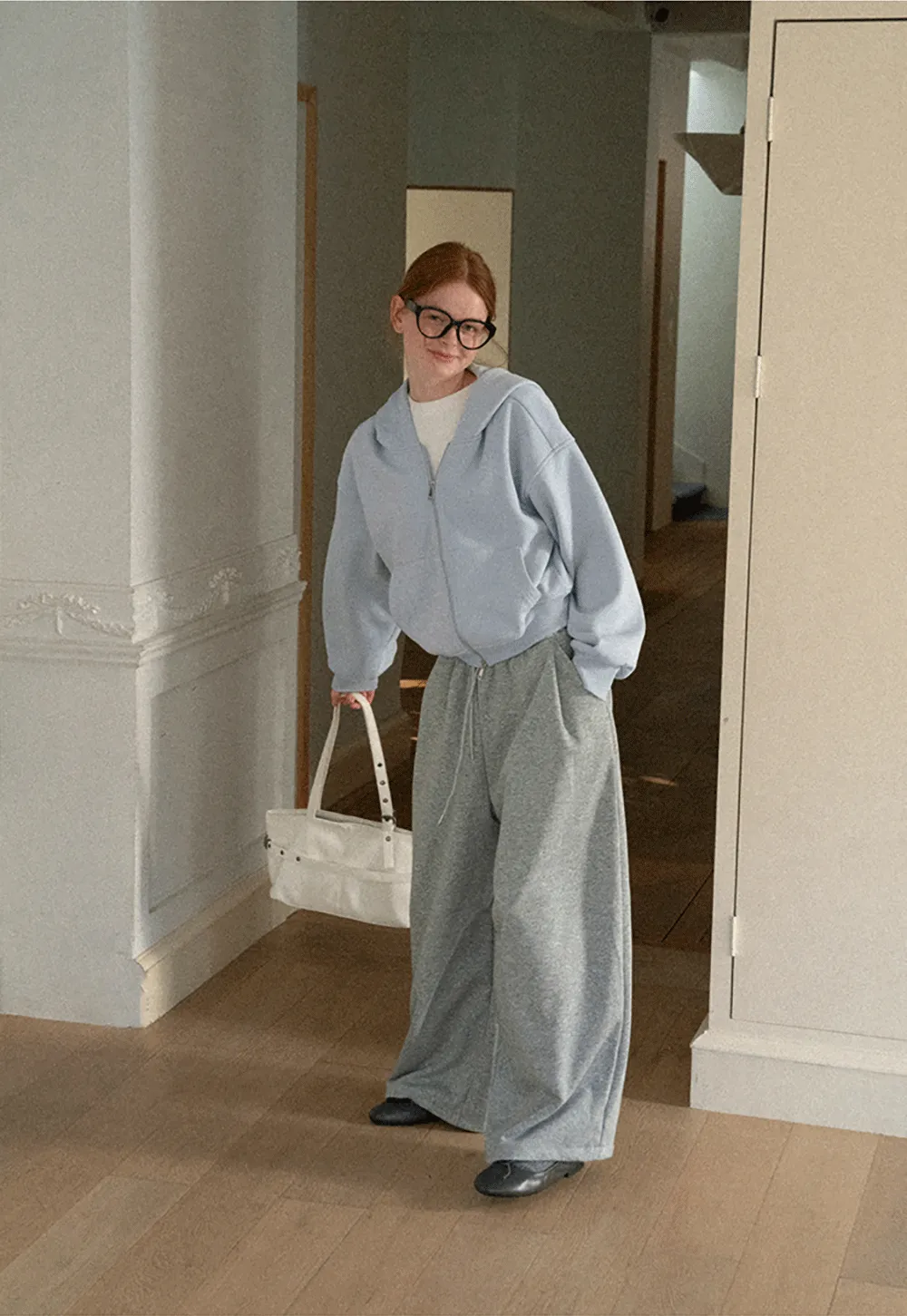 Oversized Cropped Hooded Sweatshirt