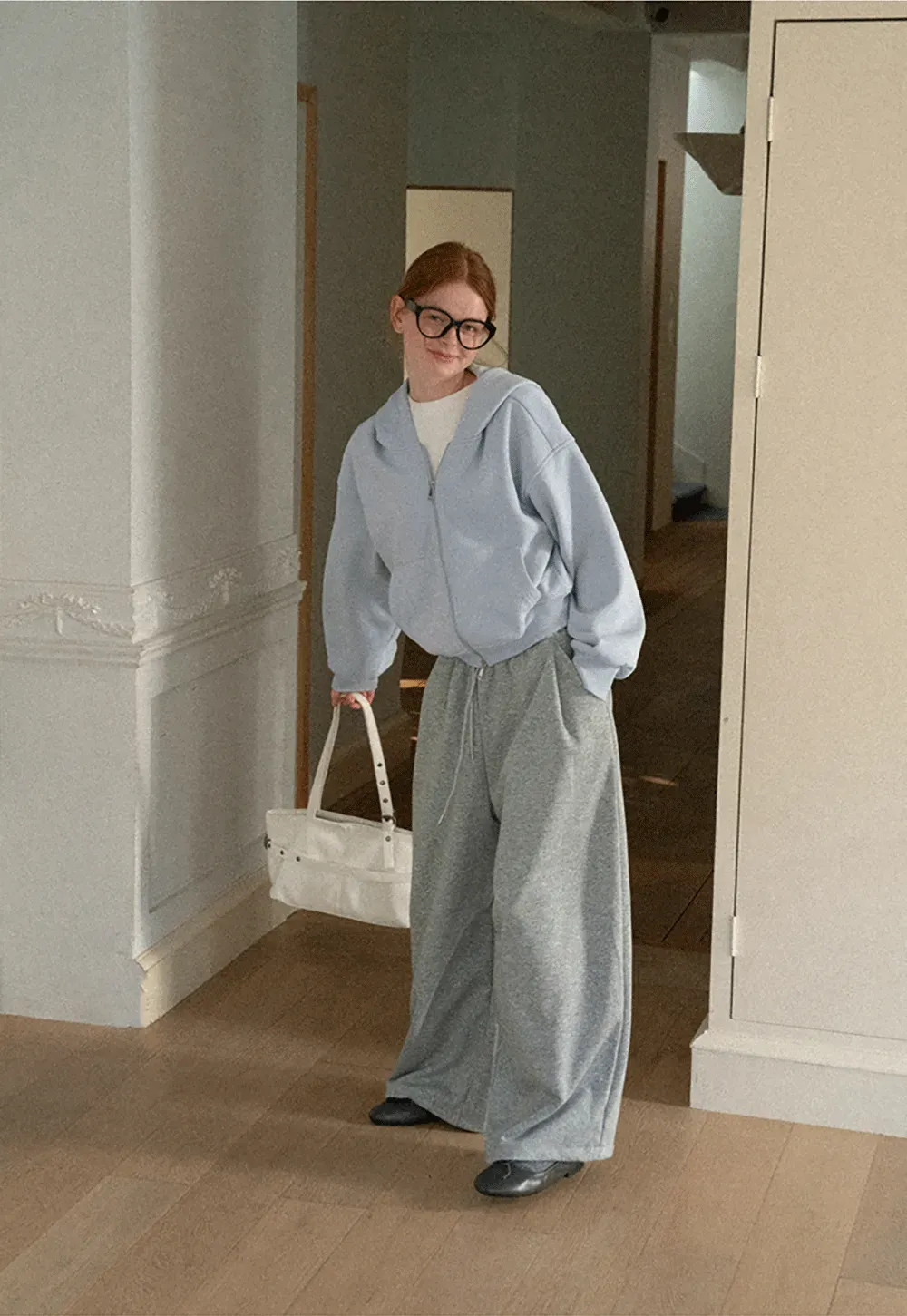 Oversized Cropped Hooded Sweatshirt