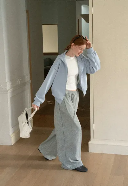Oversized Cropped Hooded Sweatshirt