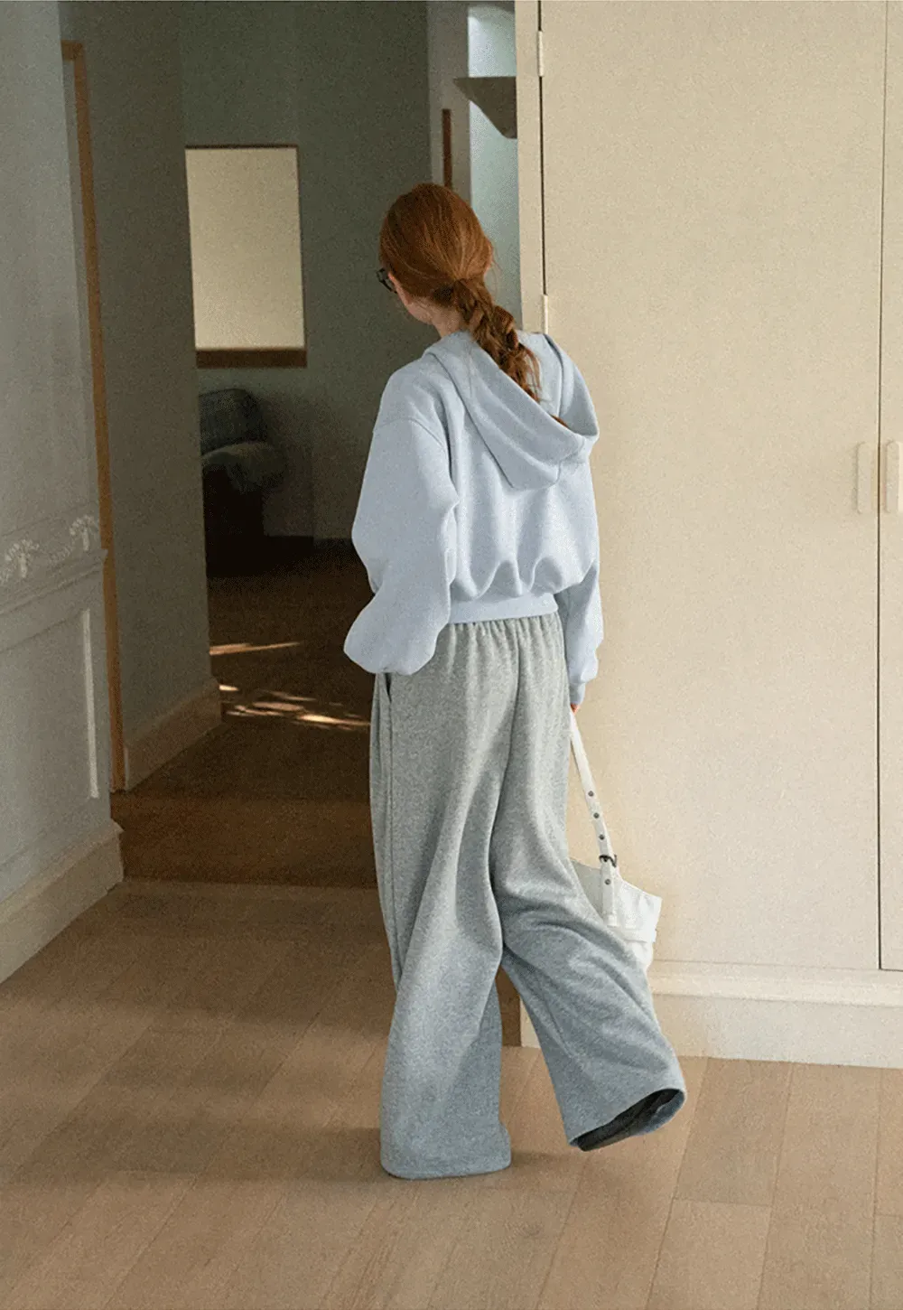 Oversized Cropped Hooded Sweatshirt