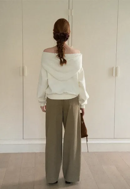 Off Shoulder Bow Front Knit Sweater