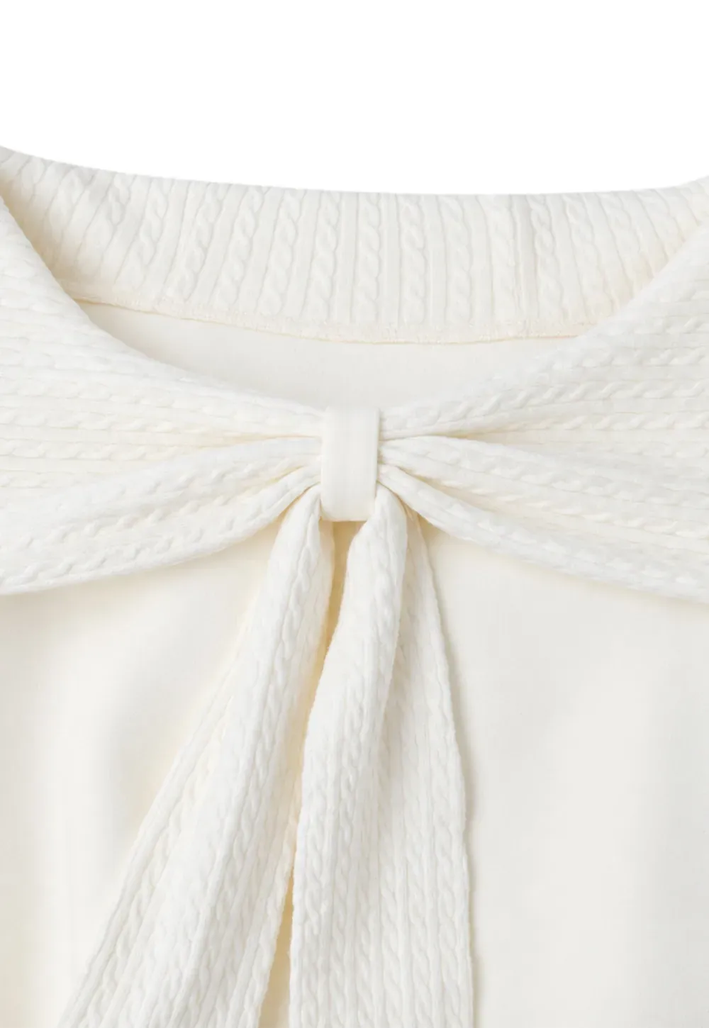 Off Shoulder Bow Front Knit Sweater