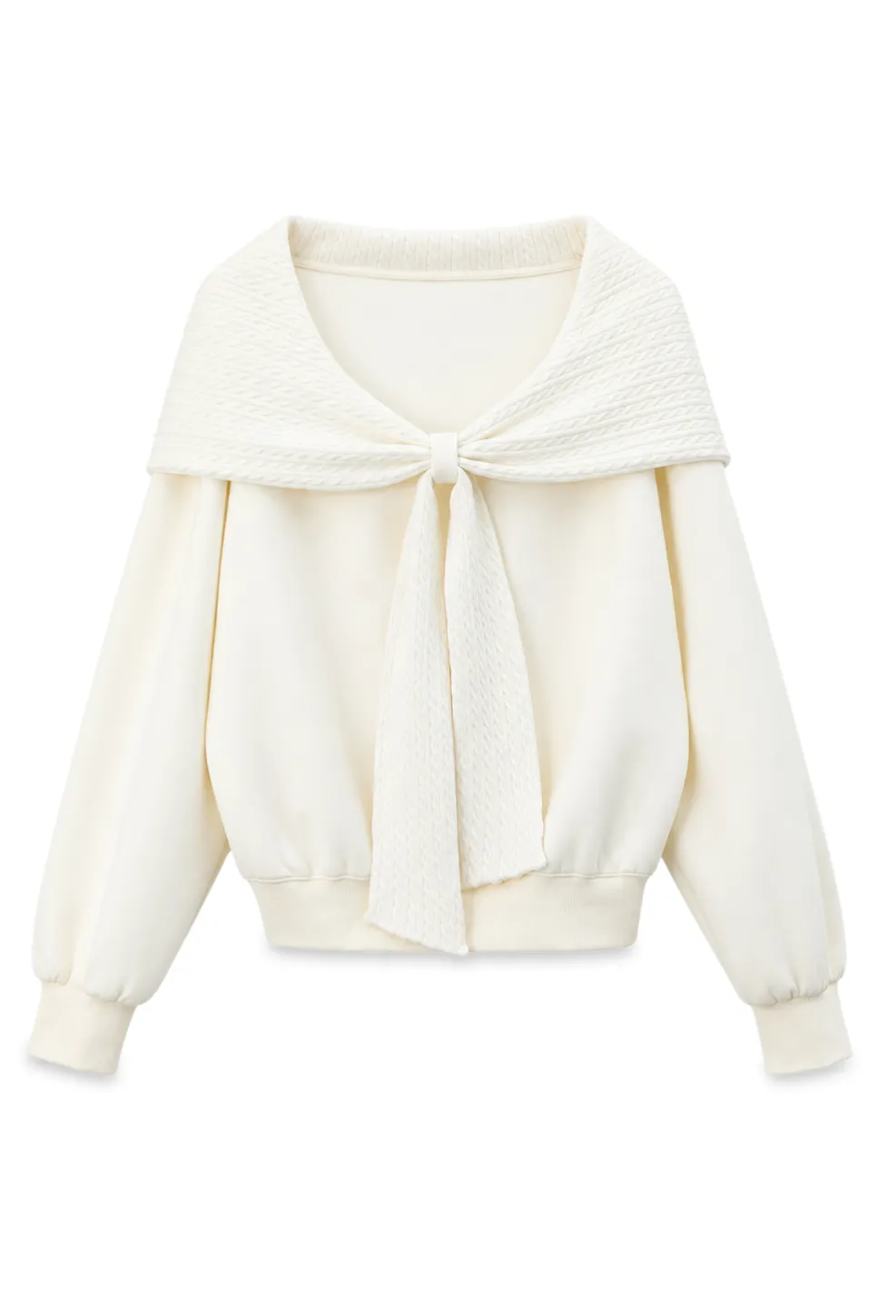 Off Shoulder Bow Front Knit Sweater