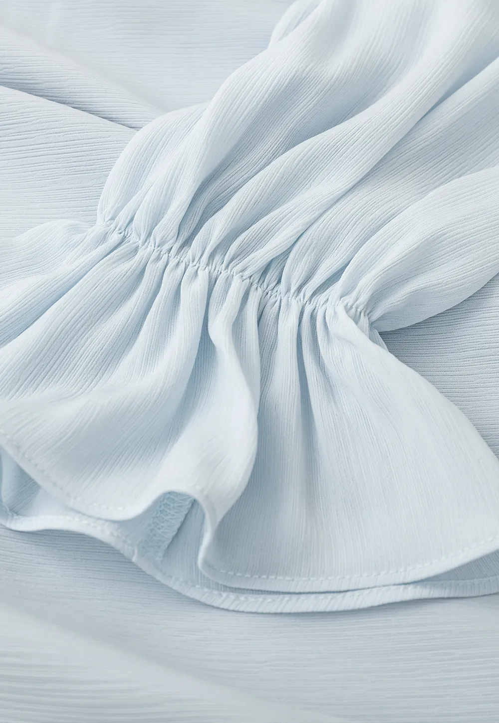 Off Shoulder Lace Chiffon Blouse with Ruffled Sleeves