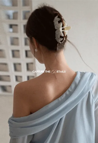 Off Shoulder Lace Chiffon Blouse with Ruffled Sleeves