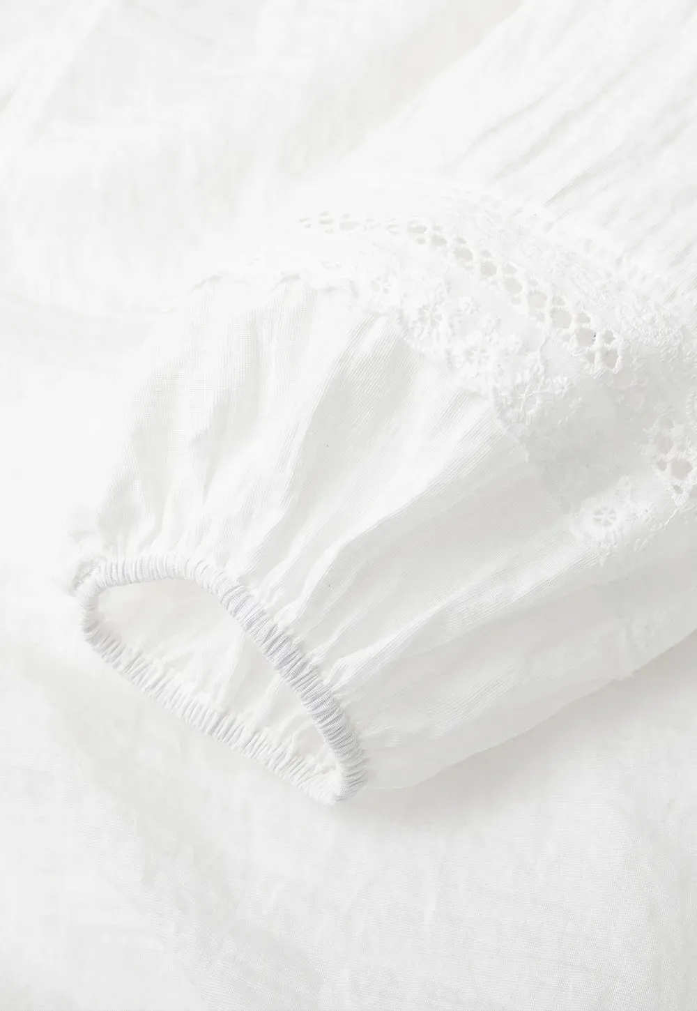 Ruffled Collar Lace Trim Drawstring Chiffon Blouse