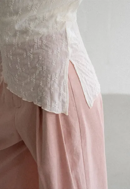 Off Shoulder Lace Chiffon Blouse Long Sleeve