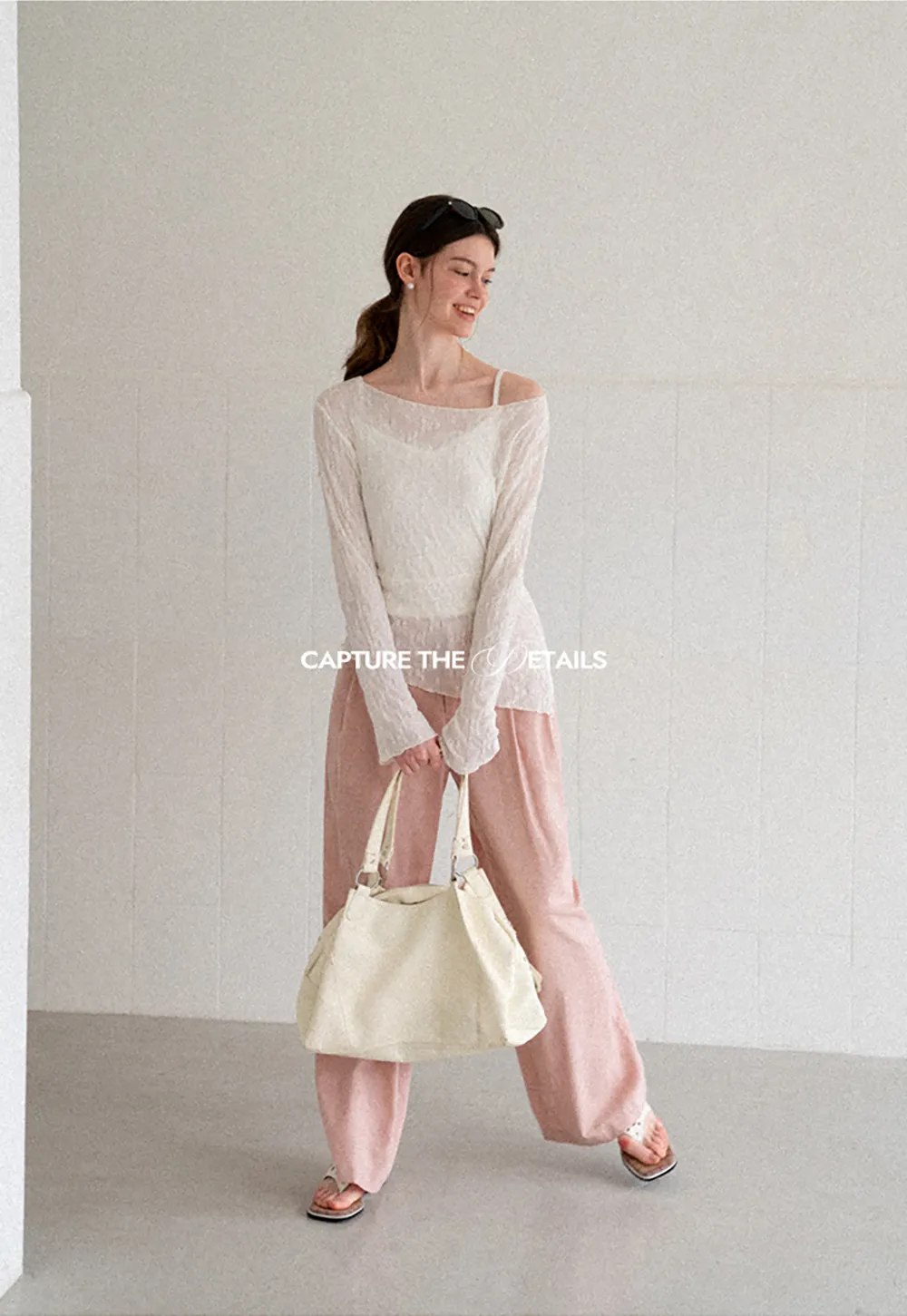 Off Shoulder Lace Chiffon Blouse Long Sleeve