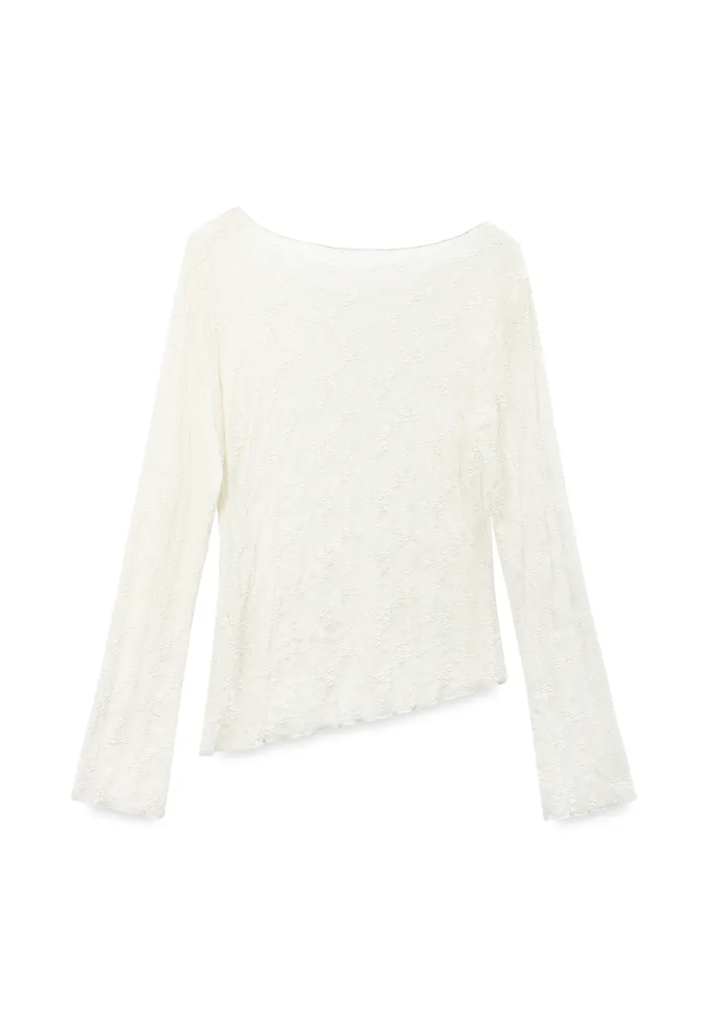 Off Shoulder Lace Chiffon Blouse Long Sleeve