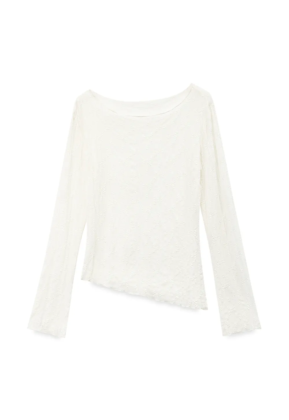 Off Shoulder Lace Chiffon Blouse Long Sleeve