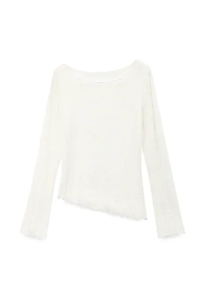 Off Shoulder Lace Chiffon Blouse Long Sleeve