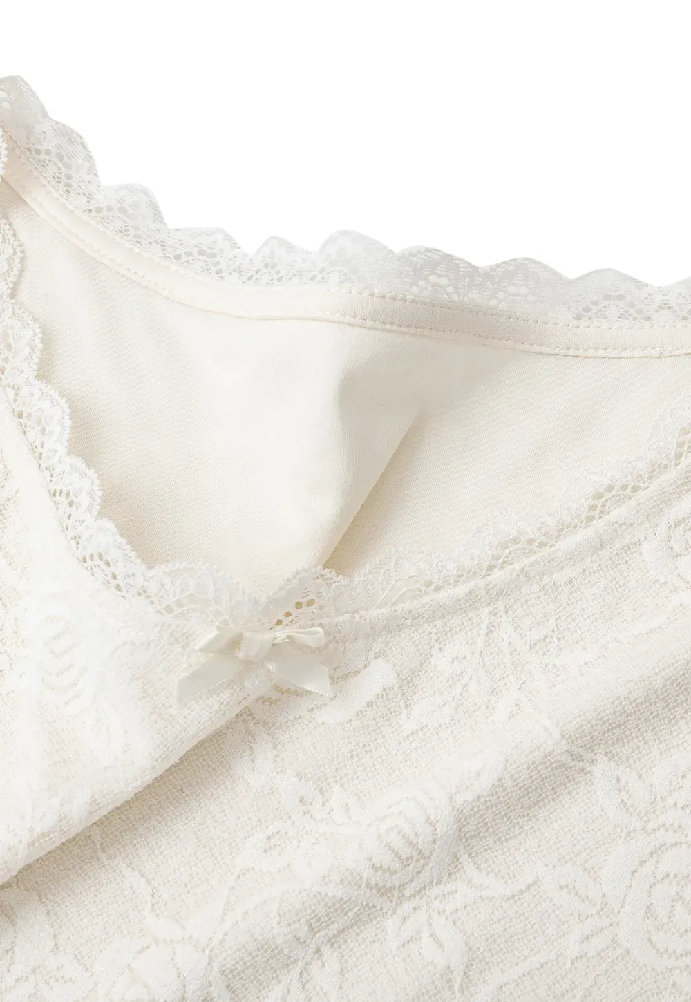 Lace Long Sleeve V Neck Blouse