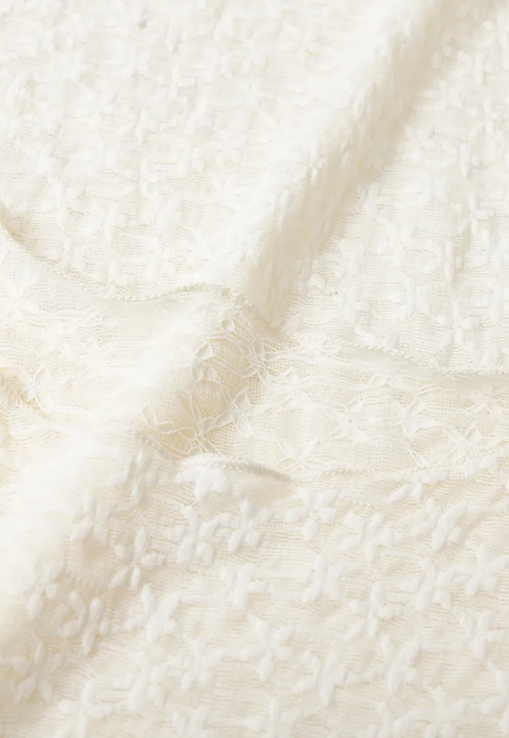 Sheer Lace Pattern Long Sleeve Blouse