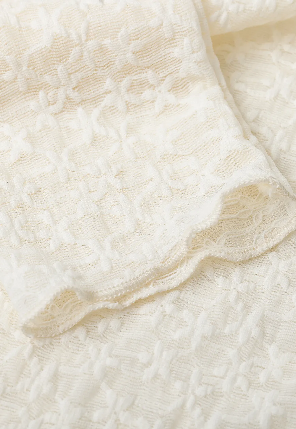 Sheer Lace Pattern Long Sleeve Blouse