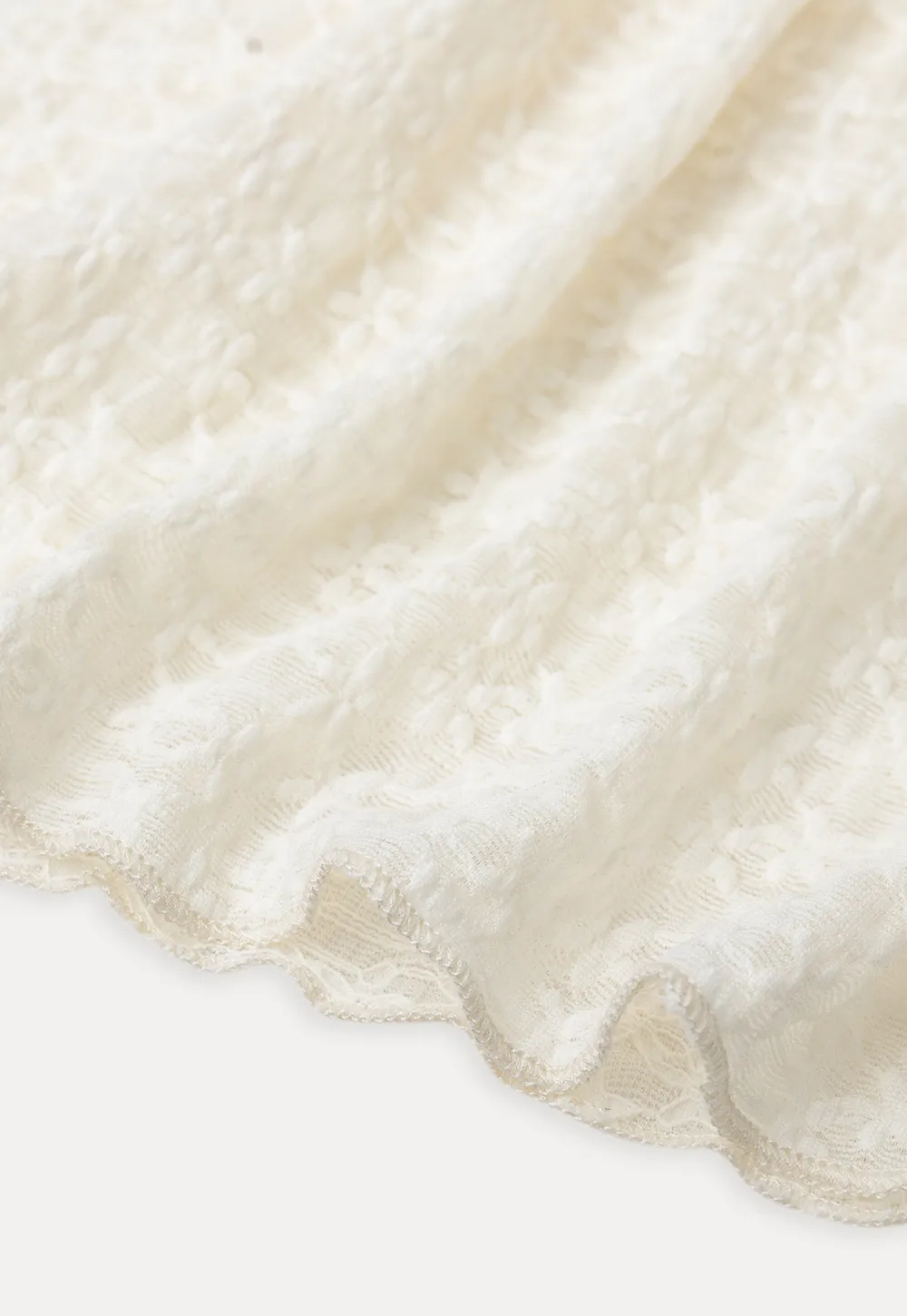 Sheer Lace Pattern Long Sleeve Blouse