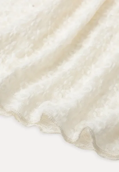Sheer Lace Pattern Long Sleeve Blouse