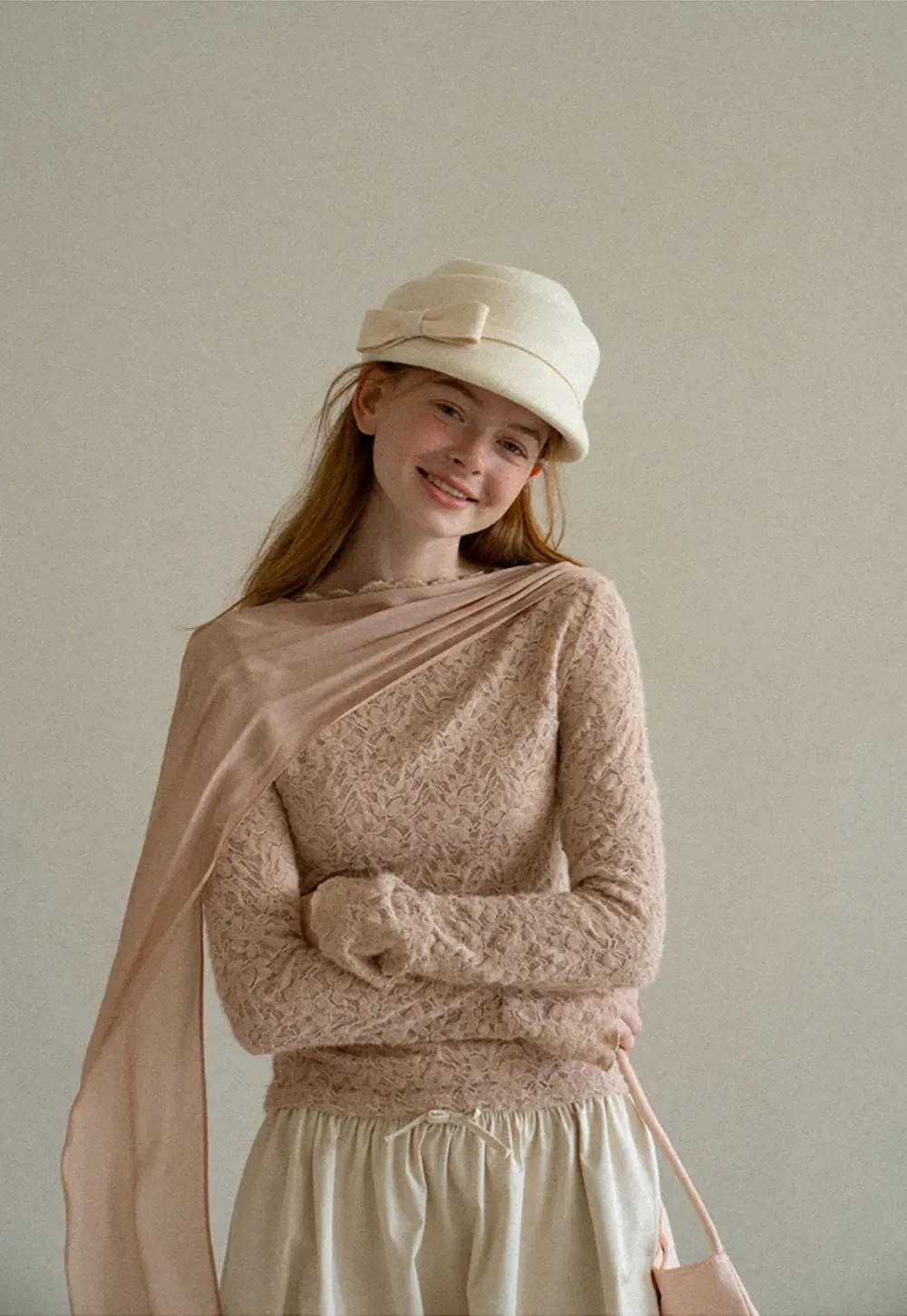 Lace Panel Draped Sleeve Blouse
