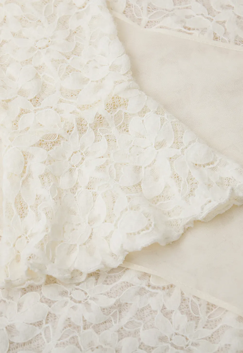 Lace Panel Draped Sleeve Blouse