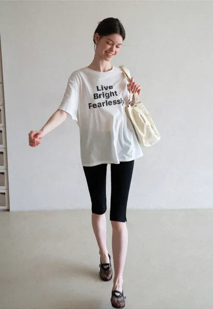 Oversized Graphic Print Crewneck T Shirt