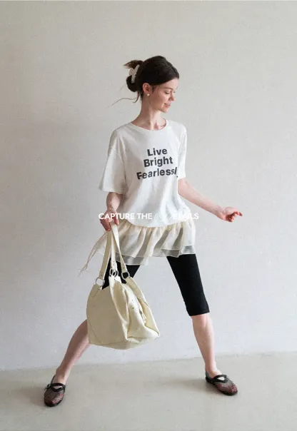 Oversized Graphic Print Crewneck T Shirt