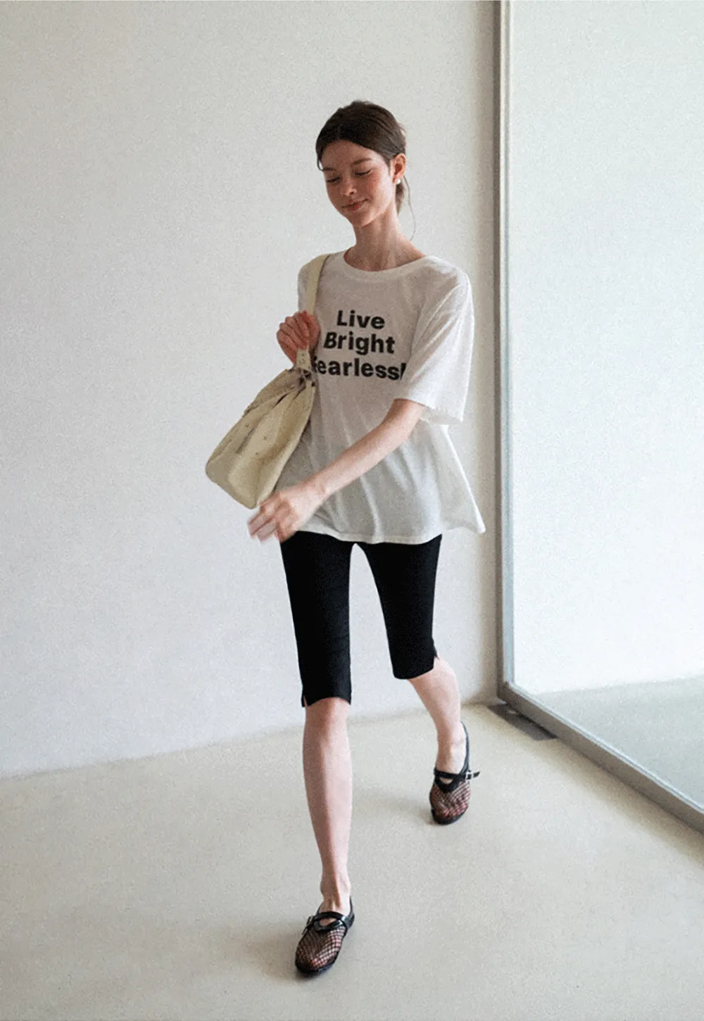 Oversized Graphic Print Crewneck T Shirt
