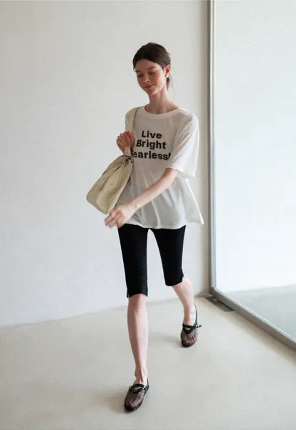 Oversized Graphic Print Crewneck T Shirt