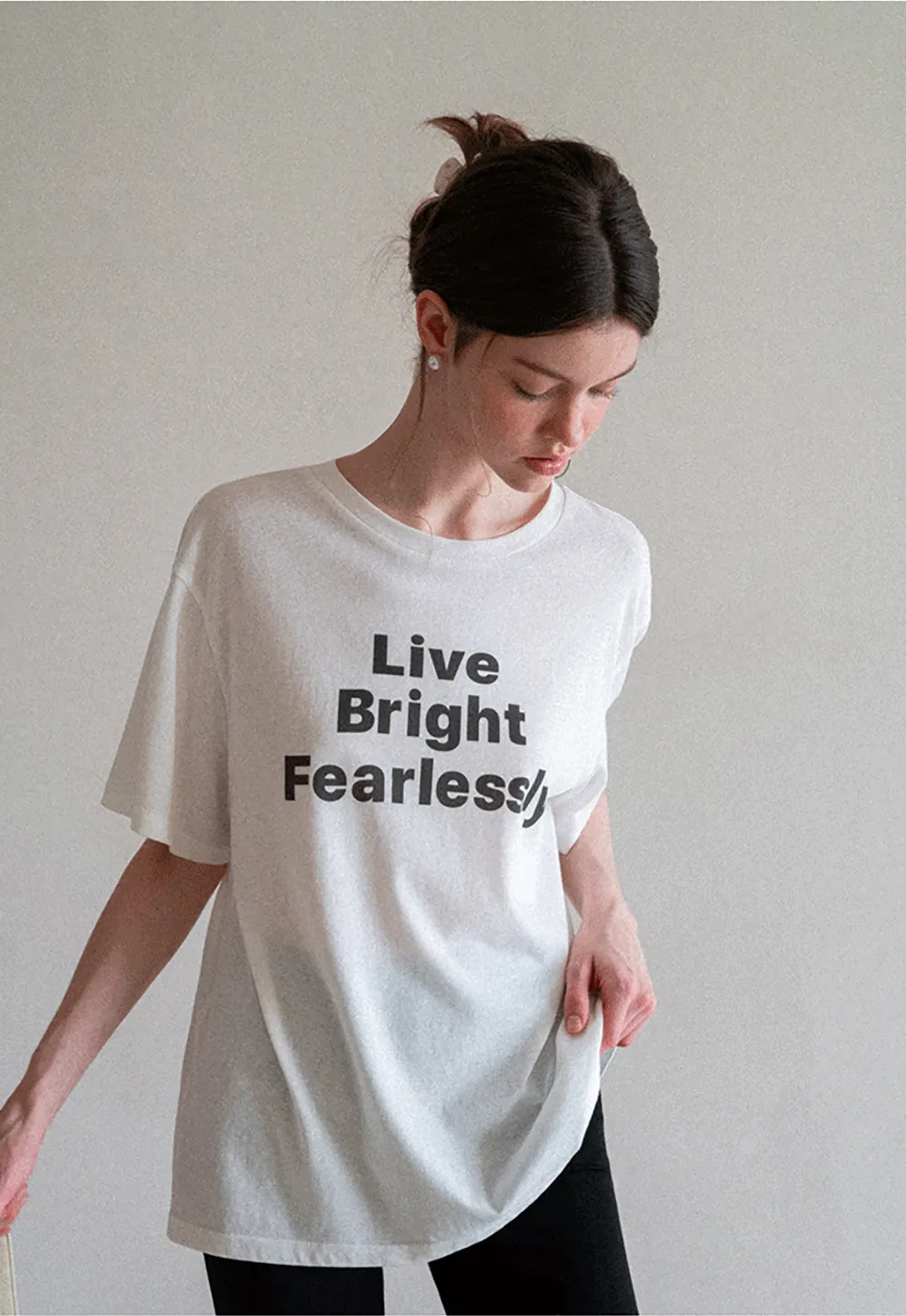 Oversized Graphic Print Crewneck T Shirt