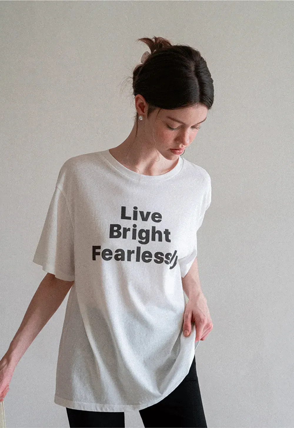 Oversized Graphic Print Crewneck T Shirt