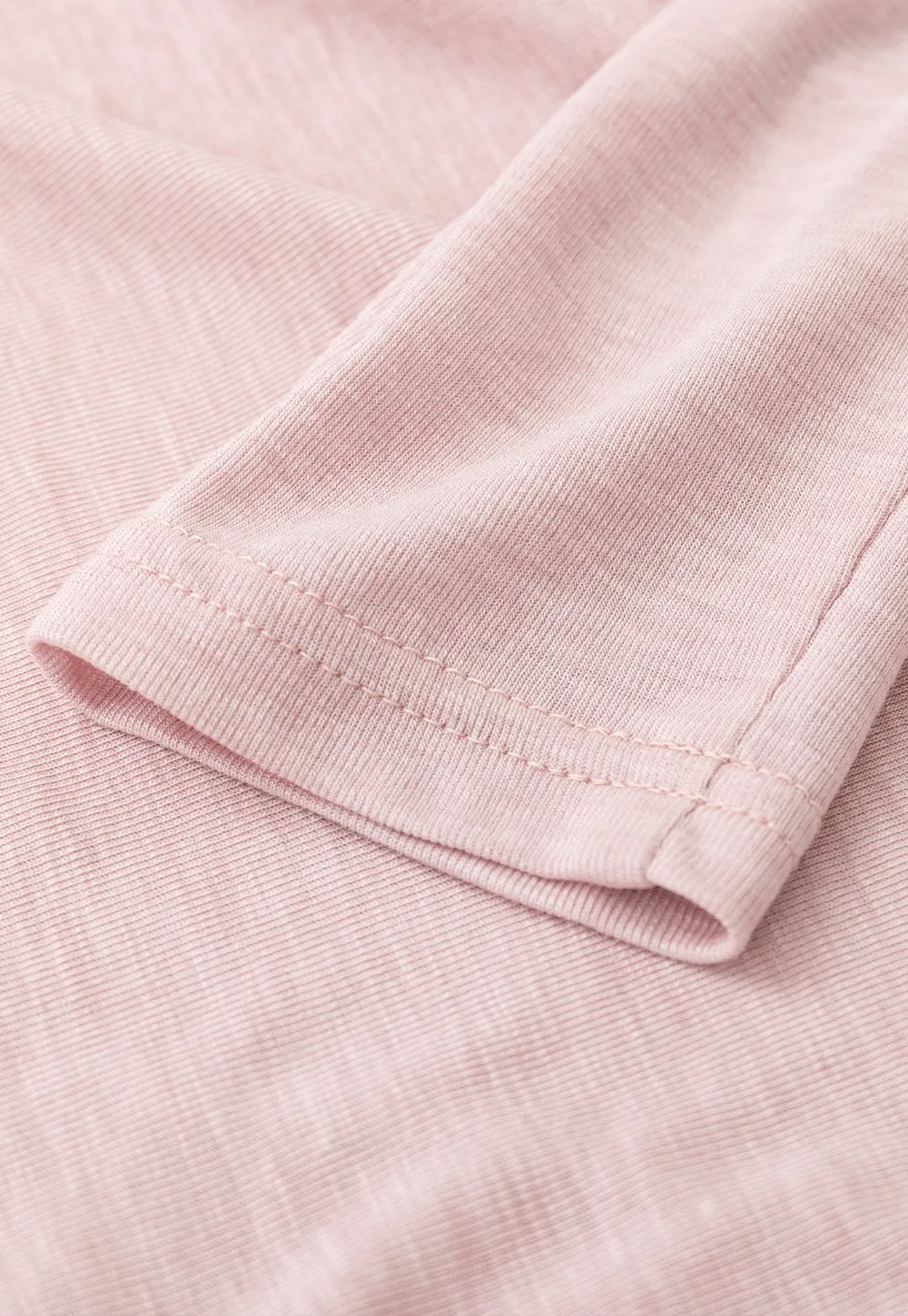 Long sleeve V neck T shirt with layered neckline