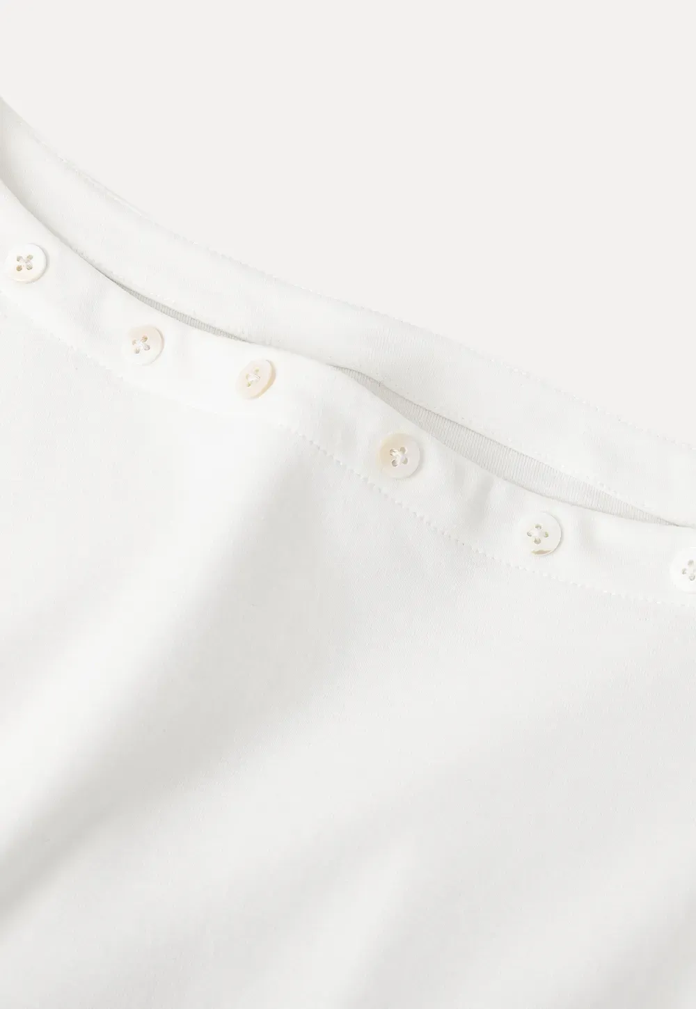 Off shoulder short sleeve top with button detail