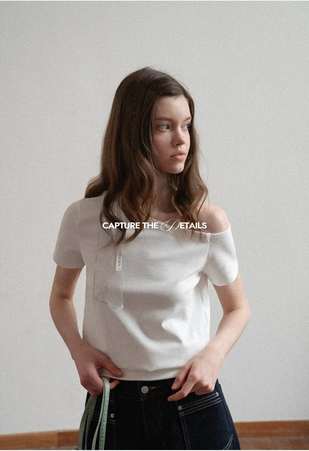 Off shoulder short sleeve top with button detail