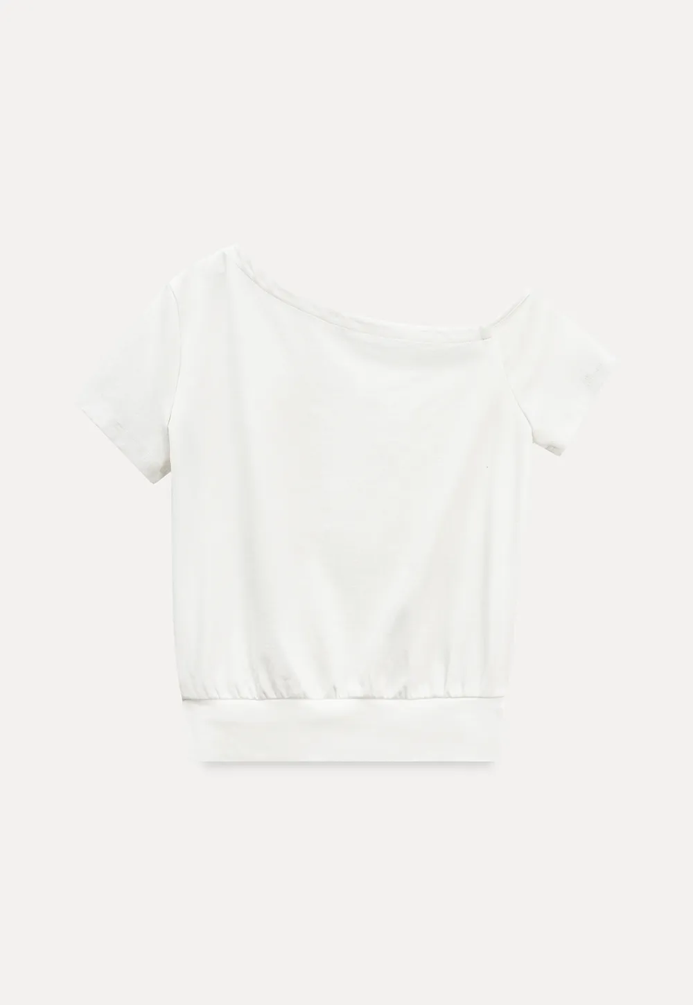 Off shoulder short sleeve top with button detail