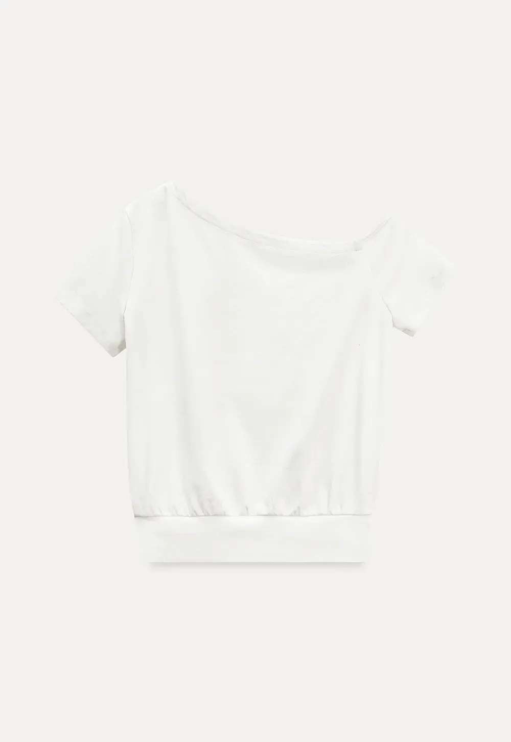 Off shoulder short sleeve top with button detail