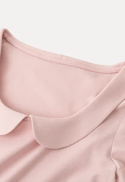 Short sleeve T-shirt with Peter Pan collar