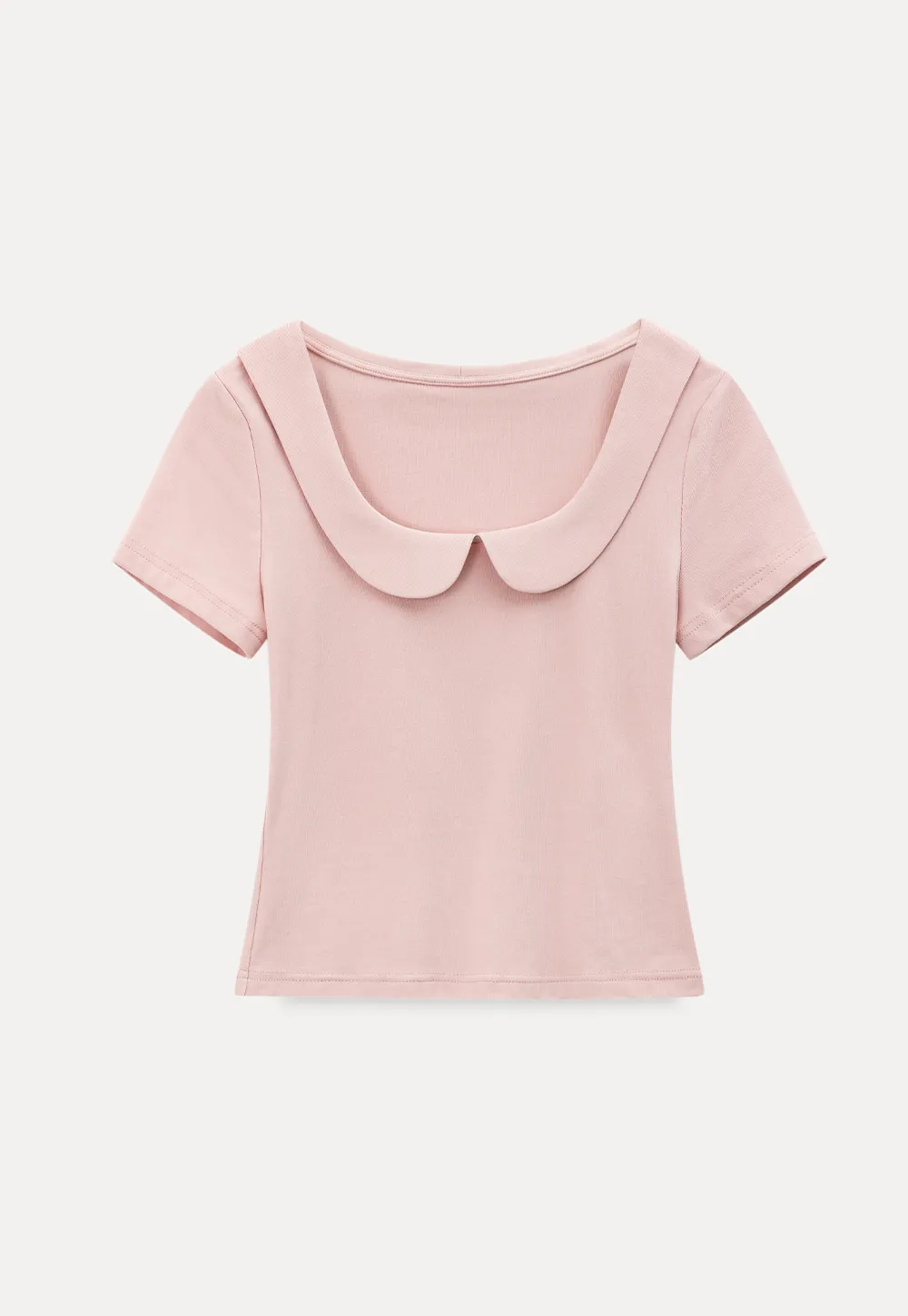 Short sleeve T-shirt with Peter Pan collar