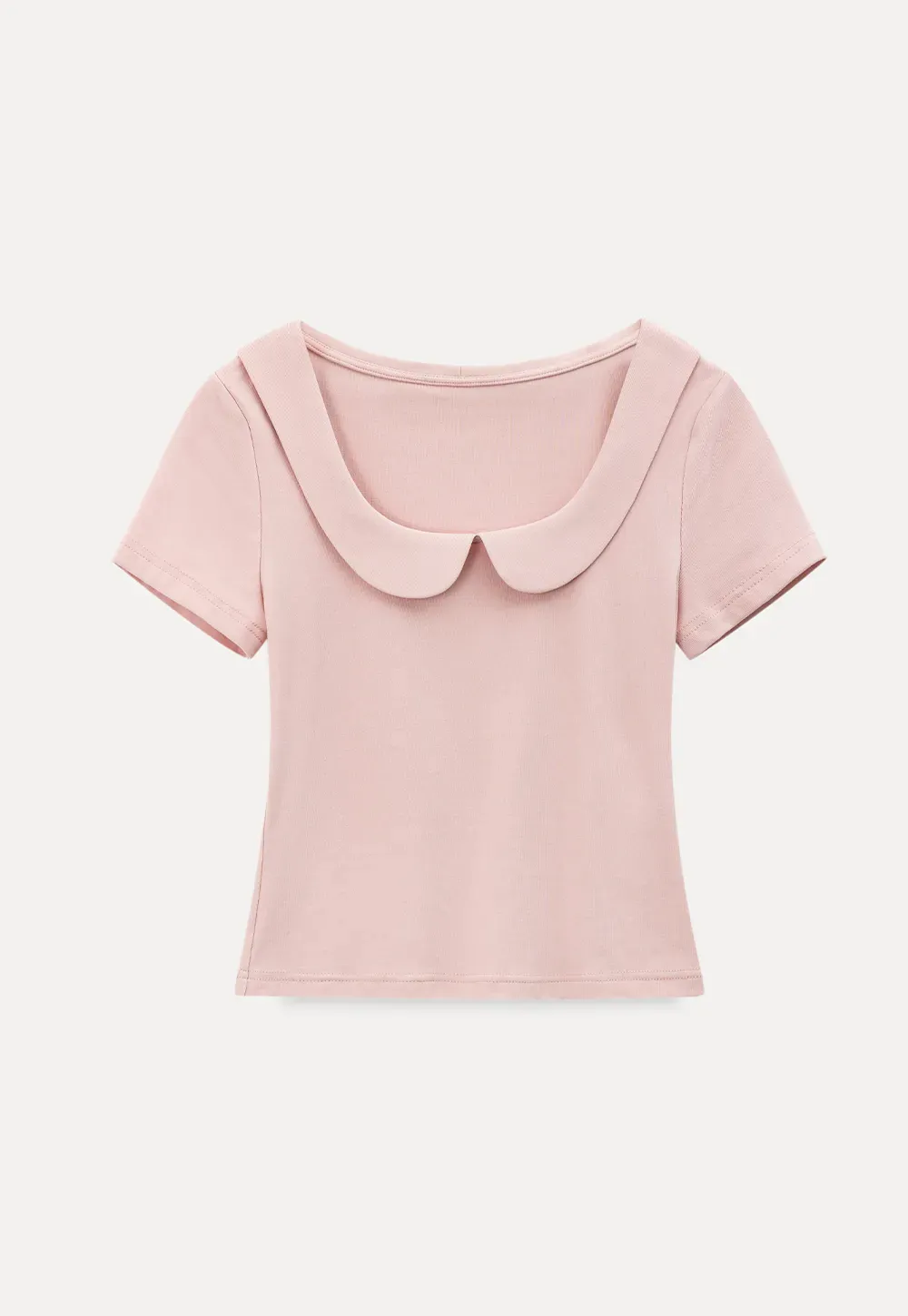Short sleeve T-shirt with Peter Pan collar