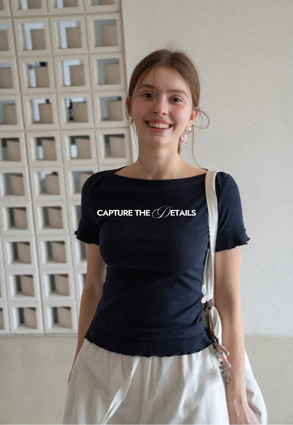 Short Sleeve T Shirt with Asymmetrical neckline