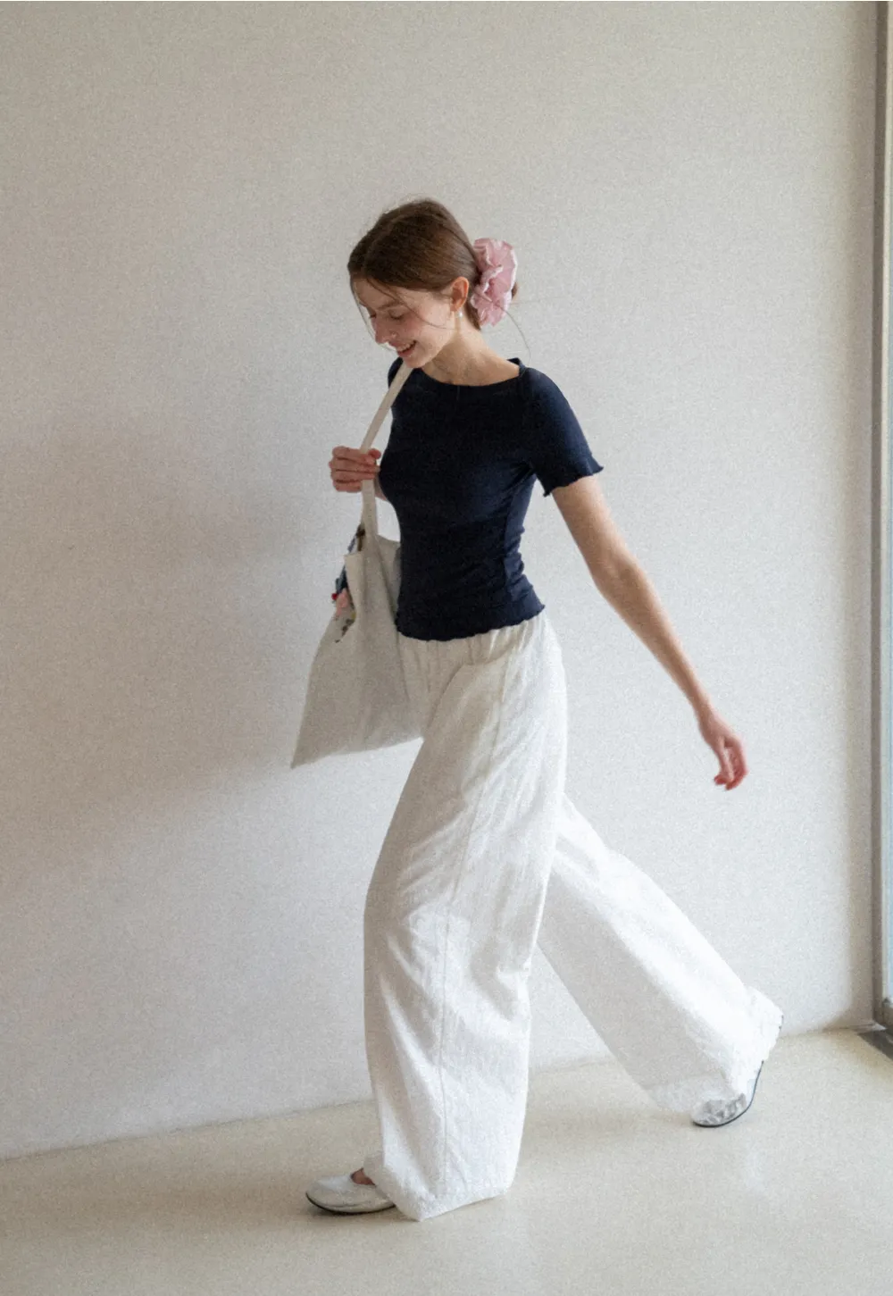 Short Sleeve T Shirt with Asymmetrical neckline