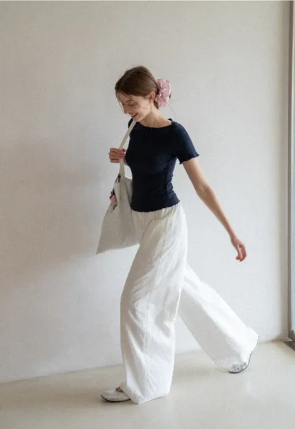 Short Sleeve T Shirt with Asymmetrical neckline