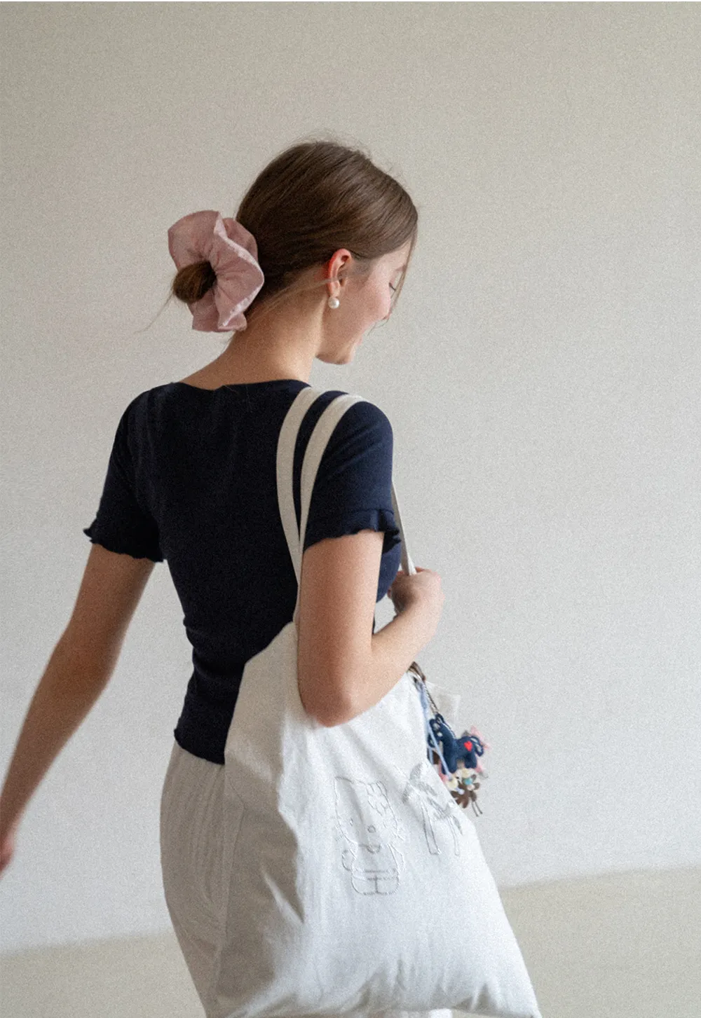 Short Sleeve T Shirt with Asymmetrical neckline