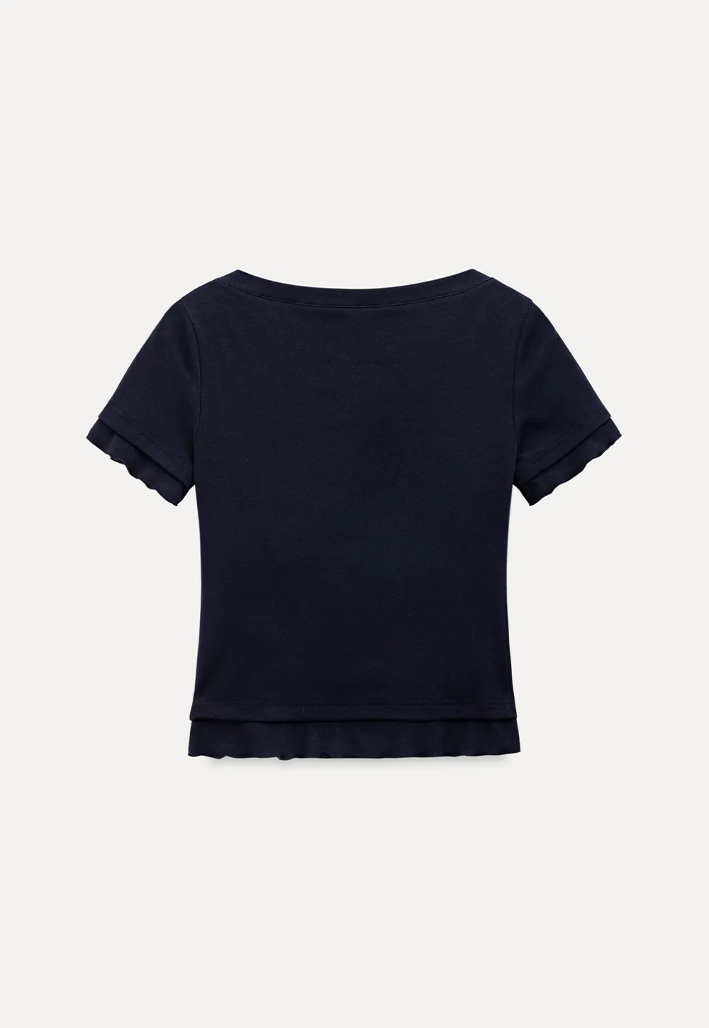 Short Sleeve T Shirt with Asymmetrical neckline
