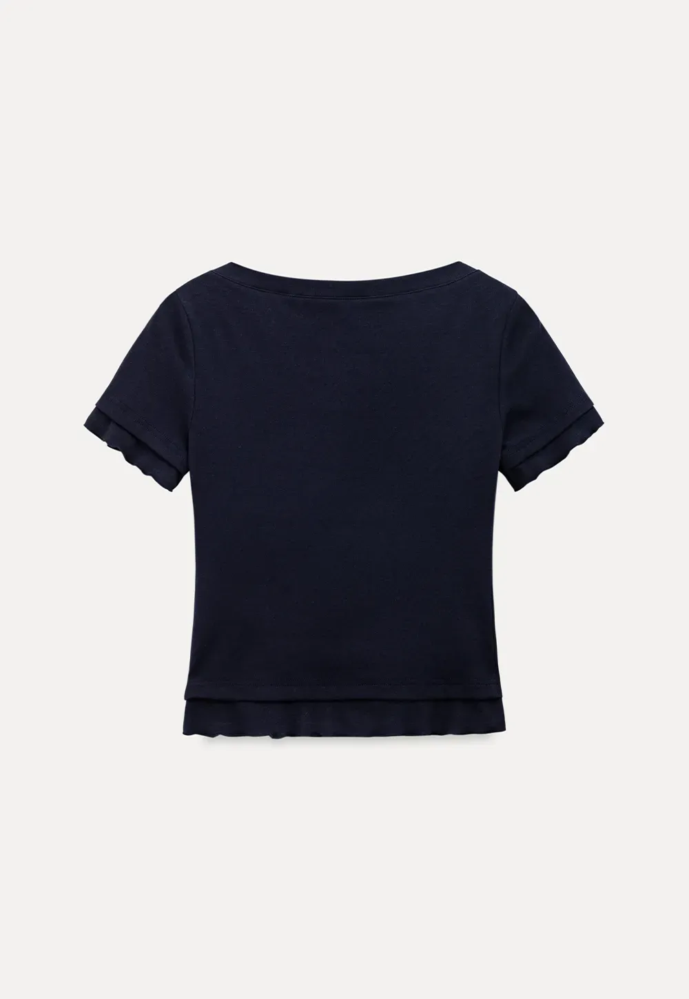 Short Sleeve T Shirt with Asymmetrical neckline