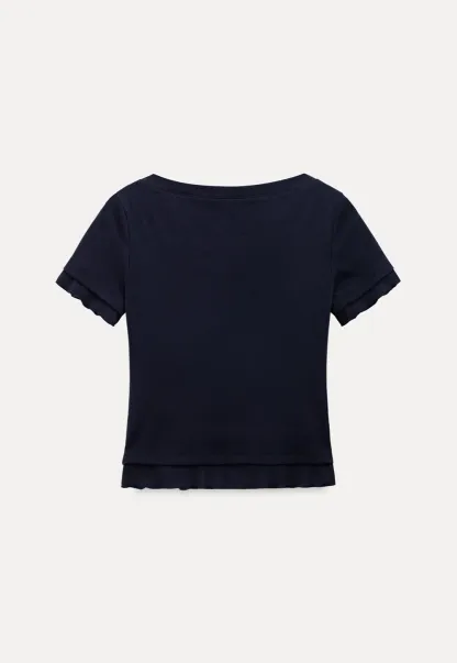 Short Sleeve T Shirt with Asymmetrical neckline