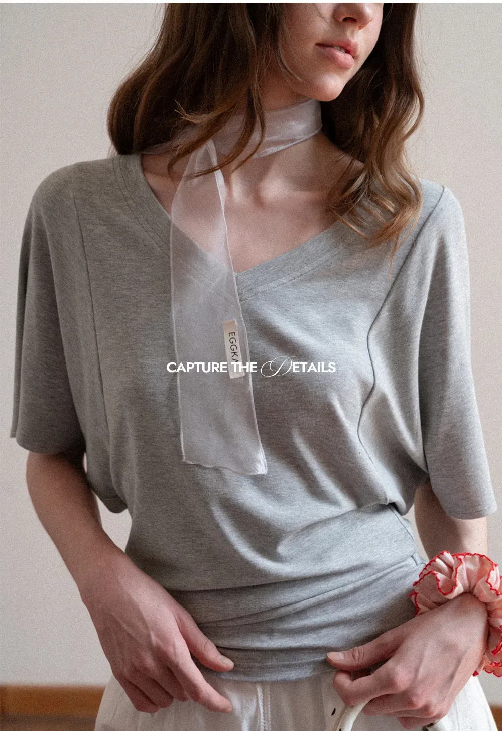 V neck short sleeve relaxed fit t shirt