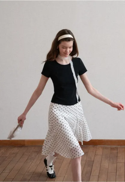 Short Sleeve T Shirt with Back Cutout Detail