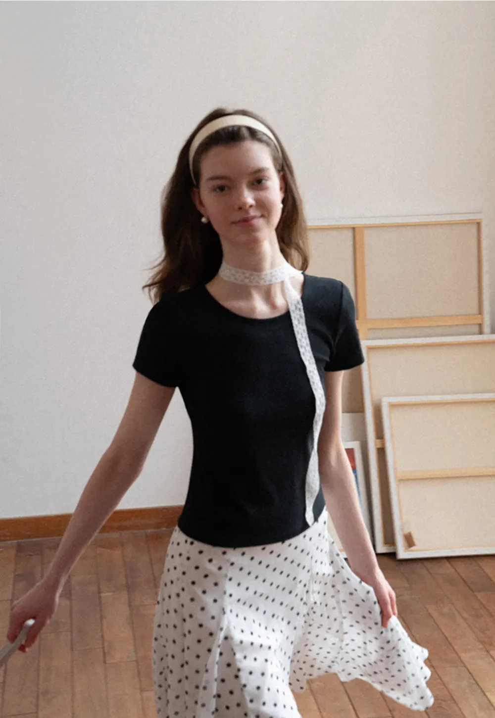 Short Sleeve T Shirt with Back Cutout Detail