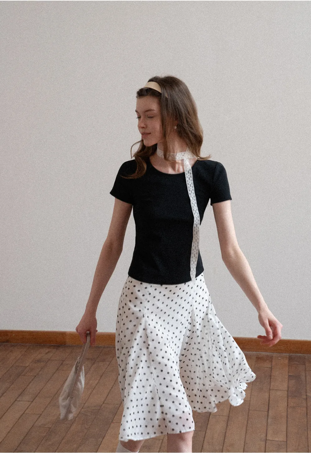 Short Sleeve T Shirt with Back Cutout Detail